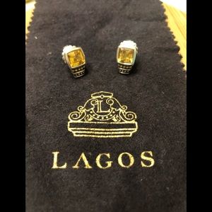 LAGOS Citrine Caviar studs- like new!